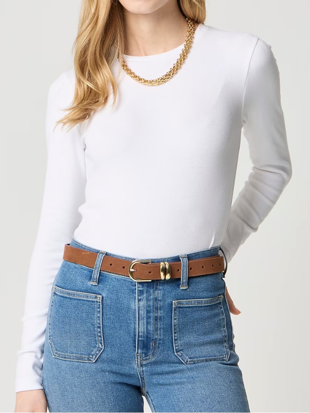 J. Crew Everyday Tee Long Sleeve Crewneck Top XXL White